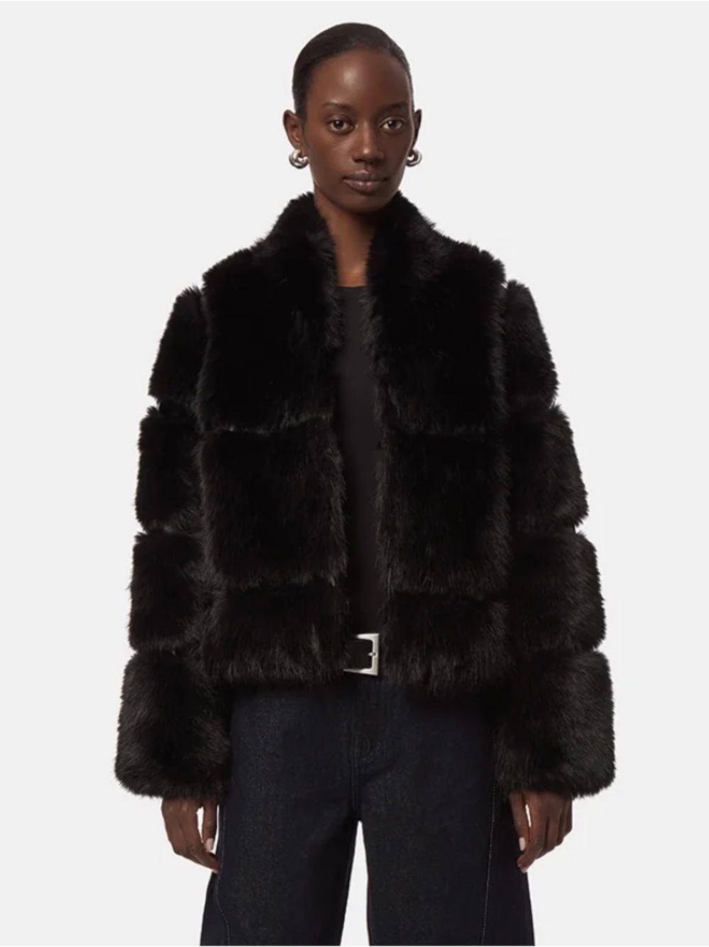 Apparis Faux Fur Sai Coat - Black XXS